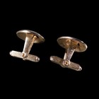 Vintage Gold Tone Mens Round Cufflinks Ornate Engraved Cuff Links Set