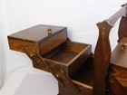Antique Wooden Accordion Sewing Box Crafts Sewing Storage Folding Drawers Large