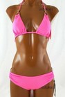 B    Cosmo Ring Pin Up Star Bikini Set Sz Xs   4 In Pink Shimmer