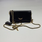 Authentic Women Zadig voltaire 19cm Small Cow Leather Shoulder Bag Phone Pouch