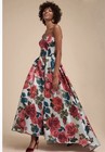 Betsy Adam Prom Evening Gown Women   s Size 2 Blue Floral Lace Up Formal Fairy
