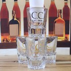 Set Of 4 Canadian Club Whisky C c  Est 1858 7oz Gold Rim Libby Shot Glasses