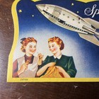 Antique Sewing Space Ship And Rocket Needle Set Moon Stars 1950 s Japan Complete