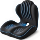 Memory Foam Seat Cushion W lumbar Support Pillow For Back   Sciatica Pain Relief