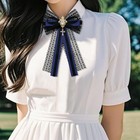 Lace Bow Ties For Women Girl  Pre-tied Adjustable Womens Bowtie Navy Blue