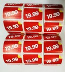 6rolls Of 1000 1 5 x1   19 99 Product Price Point Red   Yellow Labels Stickers
