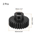 2 Pcs Rc 32p Pinion Gear 5mm Shaft  28t Motor Gears For 1 10 Rc Car
