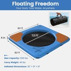 10 Ft Inflatable Floating Dock Platform 6 In Thick Eva Deck Blue Lake Swim Float