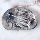 Whimsical Pewter Cat Creature Brooch Pin   Genuine Glomp Vintage Artisan Novelty