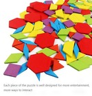Gemem 155 Pcs Wooden Pattern Blocks Set Geometric Shape Puzzle   Kindergarten   