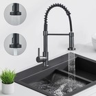 Matte Black Kitchen Sink Faucet Pull Down Sprayer Swivel Single Handle Mixer Tap