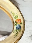 Vanity Mirror 50 s French Provincial Hand Painted Oval 8 5x6  a3194 