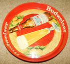 Vintage Budweiser Irtp Bottle   Pilsner Glass Beer Tray St  Louis Missouri Mo