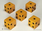 5 8  Bakelite Catalin Orange Butterscotch Spot Dice Set Crisp Excellentcondition