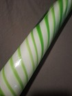Vtg Green Glass Murano Style Rolling Pin W  Peppermint Swirls Of Green   White 