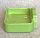 Vintage Ceramic Wall Mount Soap Dish 4  Vg  Lime Green Glaze 1930 s