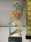 Alabaster Hand Carved Parrot Figurine Handmade Bird Sculpture Made In Italy