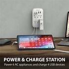 2x Surge Protector 1225j 6 Outlet Extender 4 Usb Charger Port Wall Adapter Tap