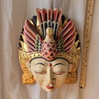 Burmese Hindu Mask Of Princess Sita  Handpainted Folk Art  Bohemian Gallery Wall
