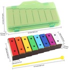 8 Notes Xylophone With Green Case Glockenspiel Metal Keys 8 Notes Colorful Re   