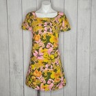 Vtg 50s 60s Handmade From Vhy Hawaiian Textiles  Psychedelic Floral Mini Dress