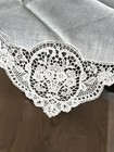 Beautiful Heirloom Antique Candlelight White Wedding Handkerchief