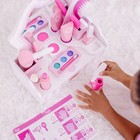 Melissa   Doug Beauty Salon Playset 18pc Wooden Vanity Child-safe Mirror