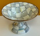 Mackenzie-childs Sterling Check Small Compote  pn 89222-540  Serving Dish  New 
