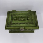 Max Klein Sewing Box Avocado Green Sc 1280 Case With Tray And Handle Vintage