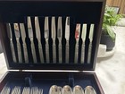Konge Tinn Norwegian Pewter - Service For 12 With Wooden Storage Case