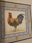 Hand-painted Rooster Purple Tail Needlepoint Canvas 19x19