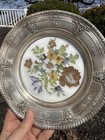 Wallace Rose Point Sterling Silver Tray  Cross-stitch Acrylic Base As Is 