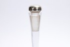 Antique Swirled Clear Glass Barbers Bottle W gorham Sterling Silver 1805 Stopper