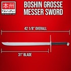 Honshu Boshin Grosse Messer Sword And Leather Sheath   42 1 8    Overall