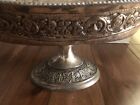 Antique Silver Plated Copper Hammered Pedestal Fruit Bowl