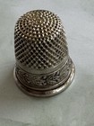 Stern Bros Antique Sterling Silver Sewing Thimble Floral Pattern On Bottom