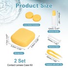 2 Sets Contact Lenses Case Travel Contact Lenses Applicator Remover Tool Yellow