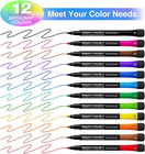 Magnetic Dry Erase Markers Fine  12 Colors Erasable Whiteboard Markers Fine Poin