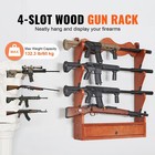 Gun Rack 4-slot Wood Gun Rack Wall Mount Gun Display Rack Holds 4 Rifles