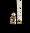 Antique Glass Perfume Bottle 1 3  Caged Silver Tone Filigree Case Victorian