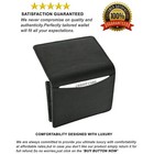 Genuine Leather Expandable Credit Card Id Business Card Holder Wallet  Black