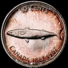 1967 Canada Silver Ten Cents Proof-like Toned Super Color - Choice Gem Bu Frosty