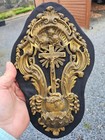 Antique Brass Snake Angels Holy Water Font Plaque Religious