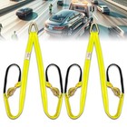 2pc V-bridle Tow Strap 2  X 6  With Snap Hooks  Cordura Sleeve  And Axle