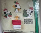 Malina Peanuts Set Of 4 Jeweled Hanging Ornaments Kit Vintage Snoopy Craft