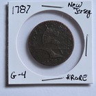 1787 New Jersey Colonial Copper Large Cent  Brown New Jersey Variety Coin