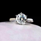 Solid 14k White Gold 2 25ct Round Cut Genuine Moissanite Engagement Ring