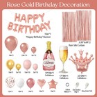 Saratimtou Rose Gold Birthday Decorations With Rose Gold Balloons