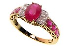 9ct Solid Gold Vintage Insp Sapphire   Diamond Ring R468 Custom