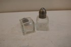 Vintage Small Glass W  Silver Top  Everyday Salt   Pepper Shakers
